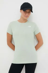 The North Face t-shirt bawełniany kolor zielony - Koszulki sportowe damskie - miniaturka - grafika 1