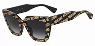 Okulary przeciwsłoneczne - Moschino MOS148/S Okulary Przeciwsłoneczne Black Pattern/Grey Shaded 52/21/140 donna - miniaturka - grafika 1