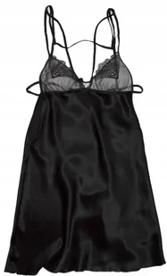 INTIMISSIMI Koszulka Halka JEDWAB NATURALNY CZARNA KORONKA 38/M - Bielizna nocna - miniaturka - grafika 1