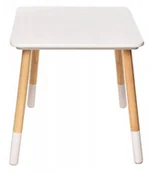 Zestawy mebli dla dzieci - STOLIK DREWNIANY BLAT BIAŁY DLA DZIECI MEBEL DO POKOIKU DZIECKA - miniaturka - grafika 1