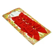 Ozdoby bożonarodzeniowe - Kokarda tekstylna 7,5 x 7 cm 6 sztuk czerwono-złoty - miniaturka - grafika 1