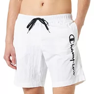 Kąpielówki męskie - Champion Legacy Beachshorts AC Logo Strój kąpielowy męski, Biały Ton Ton, L - miniaturka - grafika 1