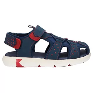 Buty dla dziewczynek - Kickers Unisex Baby Jumange sandały dziecięce, granatowy czerwony, 24 EU - grafika 1
