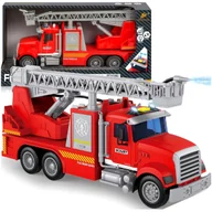 Samochody i pojazdy dla dzieci - Straż pożarna z drabiną samochód Z NAPĘDEM Dźwięki Światła Syrena - miniaturka - grafika 1