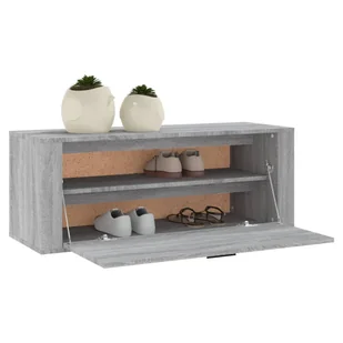 Szafka na buty, ścienna, szary dąb sonoma, 100x35x38 cm - Szafki na buty - miniaturka - grafika 5
