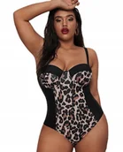 Stroje kąpielowe - STRÓJ KĄPIELOWY PLUS SIZE USZTYWNIANY PANTERKA XXL - miniaturka - grafika 1