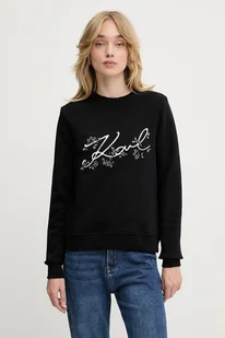 Karl Lagerfeld bluza damska kolor czarny z aplikacją A3W20010 - Bluzy damskie - miniaturka - grafika 1