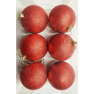 Czerwone bombki brokat jak w opisie - Bombki - miniaturka - grafika 1