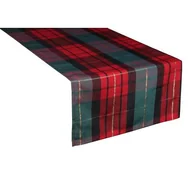 Obrusy i serwetki - Bieżnik TARTAN 40 x 140 cm zielony-czerwony - miniaturka - grafika 1