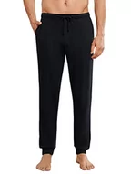Spodenki męskie - Schiesser Męskie Spodnie Mix Relax Długie Ściągacze Spodnie Piżamowe, Czarny (Schwarz 000), 54 - miniaturka - grafika 1