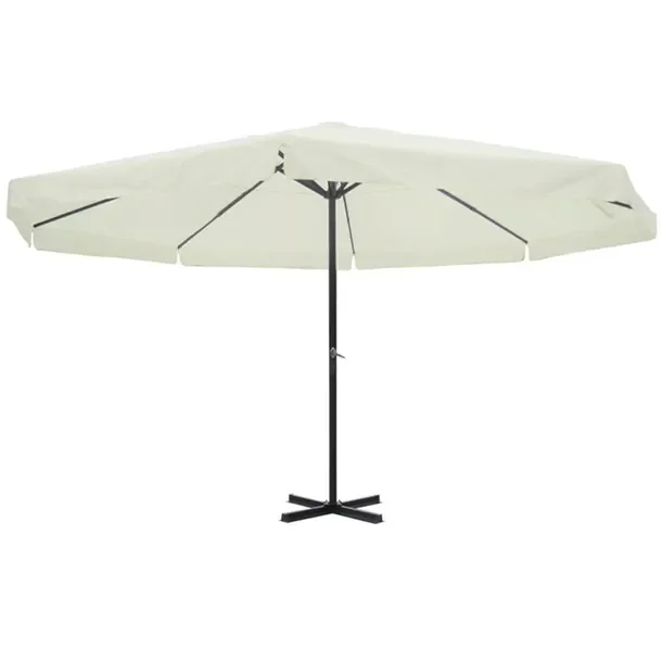 Parasol ogrodowy UV, biały, aluminiowy, 3m wysokości, średnica 500 cm