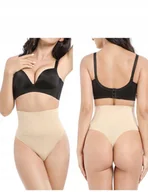 Majtki damskie - Stringi Majtki Beżowe Wyszczuplające Korygujące Modelujące Wysokim Stanem XL - miniaturka - grafika 1