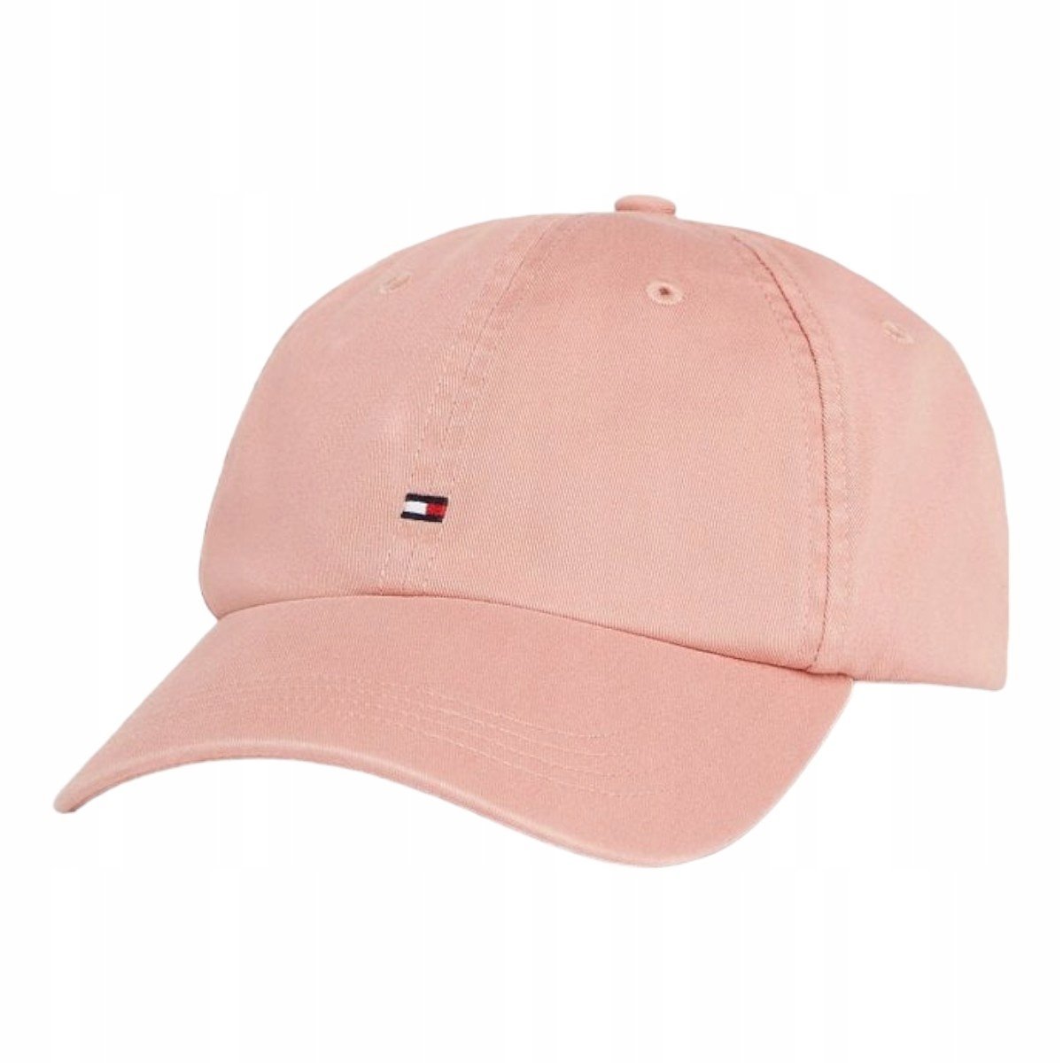 Tommy hilfiger czapka z daszkiem th flag soft 6 panel cap różowa