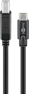 Kable USB - Kabel USB Goobay USB-C - USB-B 1 m Czarny JAB-2866297 - miniaturka - grafika 1