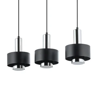 Potrójna lampa zwisająca Rif 40716 Sigma sople krążki czarna srebrna - Lampy sufitowe - miniaturka - grafika 1