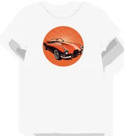 Koszulki i topy damskie - Koszulka damska biała z motywem klasycznej pomarańczowej limuzyny M - miniaturka - grafika 1