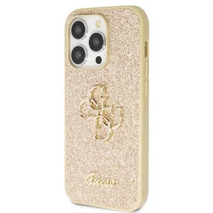 Etui Guess GUHCP14LHG4SGD na iPhone 14 Pro - złote Glitter Script Big 4G - Etui i futerały do telefonów - miniaturka - grafika 2