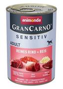 Mokra karma dla psów - Animonda GranCarno Sensitive Adult puszki czysta wołowina z ryżem 400 g - miniaturka - grafika 1