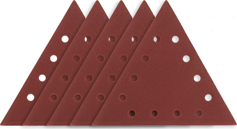 Graphite Papier ścierny na rzep K120, trójkątny z 12 otworami, 5szt do szlifierki 59G264