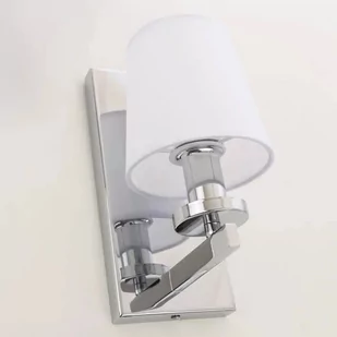 EVO LAMPA ścienna EVO W01014WH abażurowa OPRAWA kinkiet chrom biały EVO W01014WH - Lampy ścienne - miniaturka - grafika 1