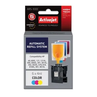 ActiveJet Automatic Refill System HP 300 / 301 / 901 Col 6x4ml ARS-300C - Zestawy do napełniania tuszy i tonerów - miniaturka - grafika 1