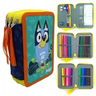 Piórniki - Piórnik trzykomorowy z wyposażeniem BINGO I BLUEY liście - miniaturka - grafika 1