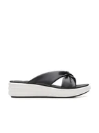 Klapki i japonki damskie - Clarks Japonki "Drift Ave" w kolorze czarnym na koturnie - miniaturka - grafika 1