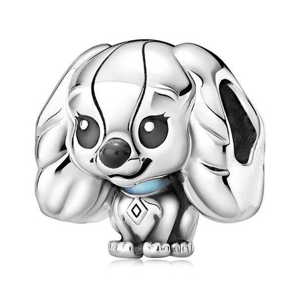Zawieszka Charms SREBRO 925 Koralik Disney Zakochany Kundel Pies Lady