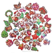 Zabawki kreatywne - Naklejki winylowe z motywem ŚWIĄTECZNYM 4-6cm 50 sztuk - miniaturka - grafika 1