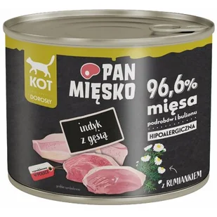 Pan Mięsko indyk z gęsią mokra karma dla kota waga 12x200 g - Mokra karma dla kotów - miniaturka - grafika 1