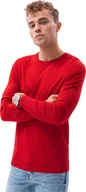 Swetry męskie - Ombre Clothing Klasyczny sweter męski Francesco czerwony S - miniaturka - grafika 1