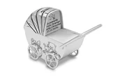 Skarbonki - Srebrna Skarbonka Wózek Z Grawerem - miniaturka - grafika 1