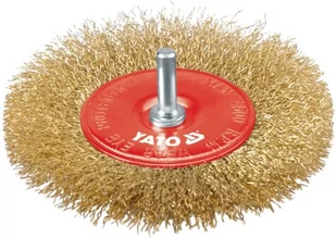 YATO Szczotka tarczowa fi 100mm z trzpieniem, drut mosiądzowany YT-4757 - Materiały ścierne - miniaturka - grafika 4