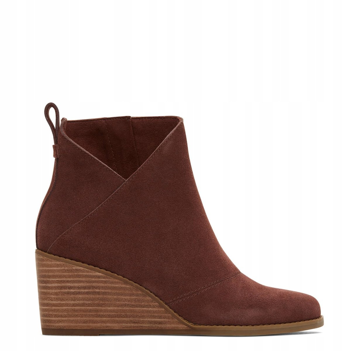 TOMS BRĄZOWE BOTKI DAMSKIE NA KOTURNIE Z ZAMSZU CASUAL 42 26KA