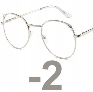 Okulary metal korekcyjne minusy kocie uszy -2 - Okulary korekcyjne, oprawki, szkła - miniaturka - grafika 1