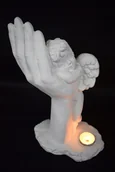 Świeczniki - Świecznik anioł na ręce - miniaturka - grafika 1