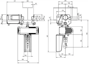 Wciągnik łańcuchowy elektryczny z wózkiem (udźwig: 1000 kg, wysokość podnoszenia: 4m) 33982082 - Wciągarki - miniaturka - grafika 3