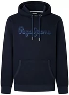 Bluzy męskie - Pepe Jeans Męska bluza z kapturem Ryan, Niebieski (Dulwich), XXL - miniaturka - grafika 1