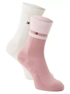Skarpetki damskie - Tommy Hilfiger - Skarpety damskie pakowane po 2 szt., różowy|biały - miniaturka - grafika 1