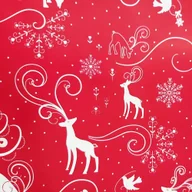 Opakowania i torebki na prezenty - Fastima Papier świąteczny czerwony renifery 57cmx20m 20m75 - miniaturka - grafika 1
