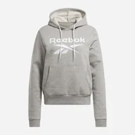 Bluzy damskie - Bluza z kapturem damska ocieplana Reebok Identity Big Logo Fleece Hoodie 100071917 XS Szara (4066764813061) - miniaturka - grafika 1
