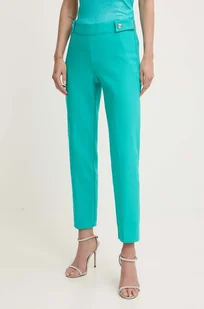 Morgan spodnie PELIX.F damskie kolor turkusowy proste high waist PELIX.F - Spodnie damskie - miniaturka - grafika 1