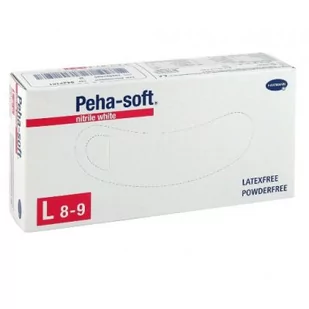 Hartmann Paul Polska Peha-Soft Nitrile White rękawice bezpudrowe rozmiar L 100 sztuk 9091044 - Apteczki i materiały opatrunkowe - miniaturka - grafika 1