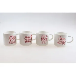 Kubek ceramiczny 385 ml biało-czerwony - Kubki - miniaturka - grafika 1