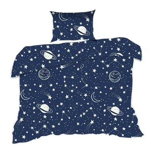 Pościel 100x135 gwiazdozbiór granatowa planety Kids z poszewką 40x60 - Pościel dla dzieci - miniaturka - grafika 1