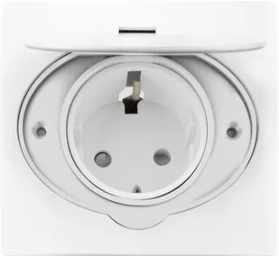 Hermetyczne gniazdo elektryczne, IP44, 1x2P+ZSchuko, białe - Gniazdka elektryczne - miniaturka - grafika 1