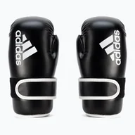 Rękawice bokserskie - Rękawice bokserskie Adidas Point Fight Adikbpf100 czarno-białe ADIKBPF100 l - miniaturka - grafika 1
