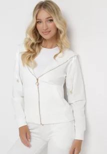 Biała Bluza Rozsuwana z Kapturem Ecula - Bluzy damskie - miniaturka - grafika 1