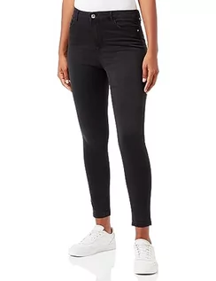 Spodnie damskie - VERO MODA Damskie spodnie jeansowe, Czarny/szczegóły: pranie, M x 28L - grafika 1