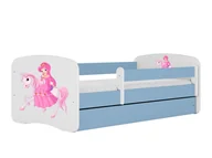 Łóżka dla dzieci i młodzieży - Łóżko dla dziecka, barierka, Babydreams, księżniczka na koniu, niebieskie - miniaturka - grafika 1